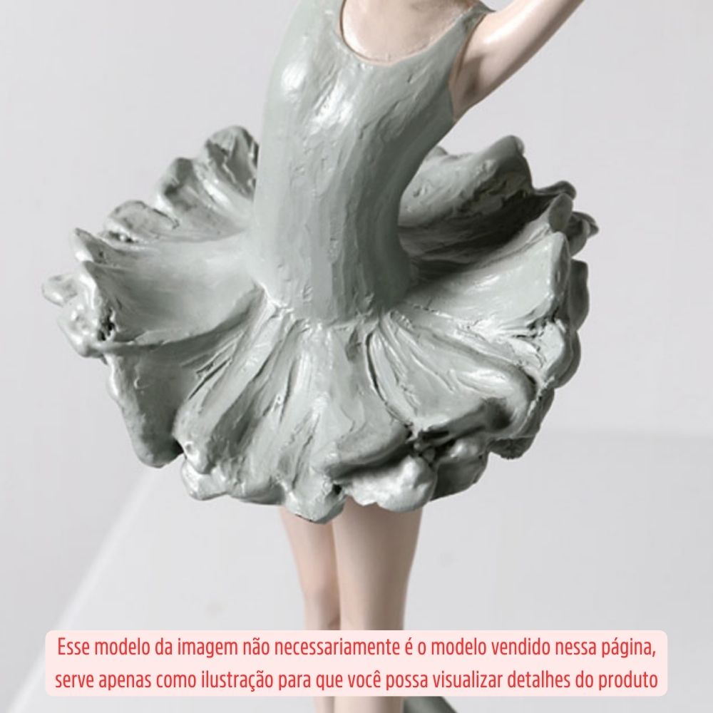 Escultura Adorno em Resina Bailarina Alongando