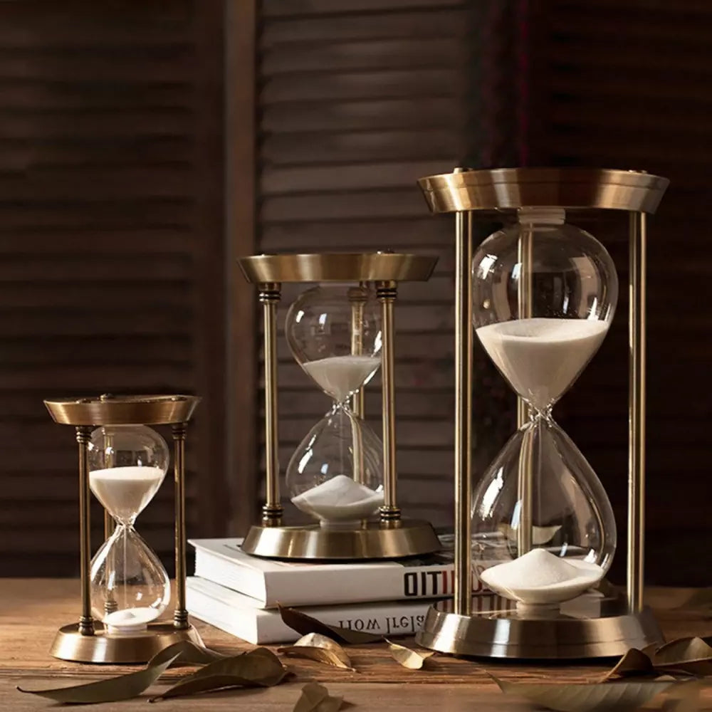 Ampulheta de Metal Decorativa Sand Timer Vintage