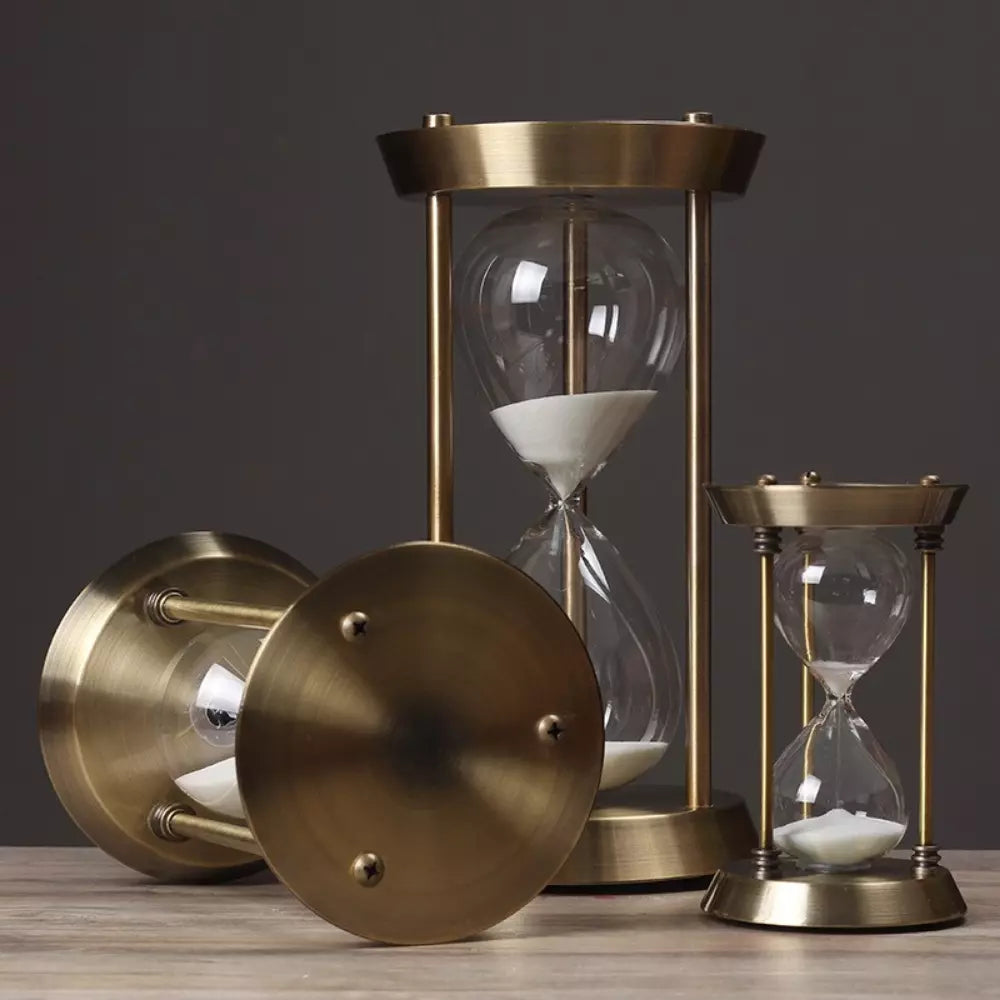 Ampulheta de Metal Decorativa Sand Timer Vintage