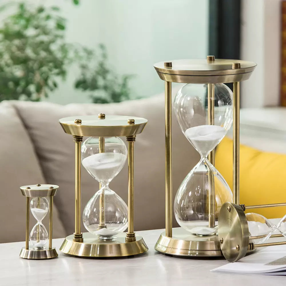 Ampulheta de Metal Decorativa Sand Timer Vintage