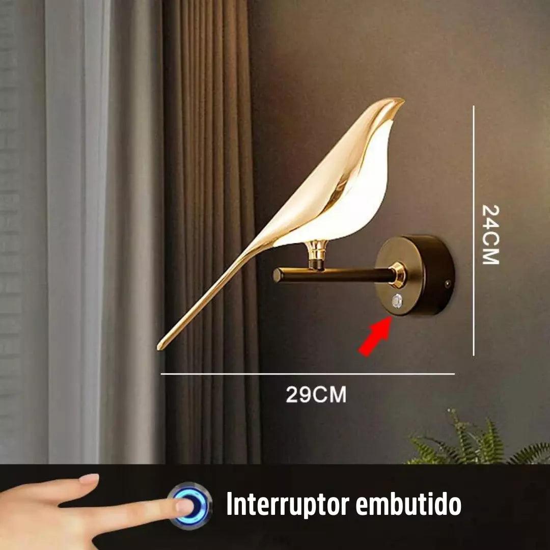 Arandela Luminária de Parede Pássaro LED