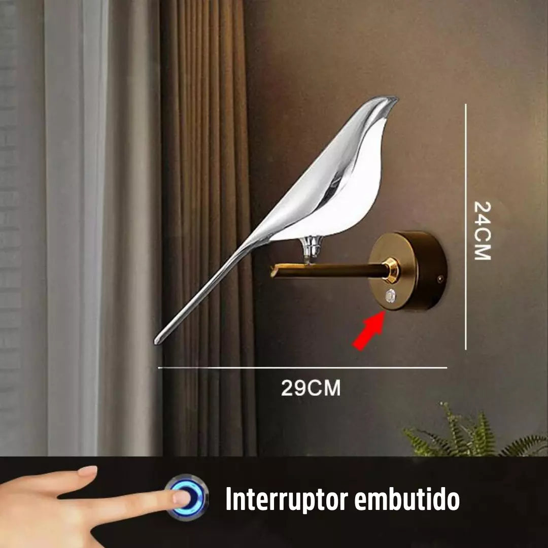 Arandela Luminária de Parede Pássaro LED