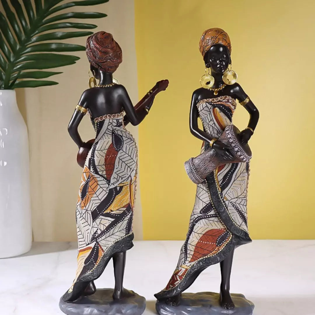 Estatuetas Decorativas Africanas Musicais