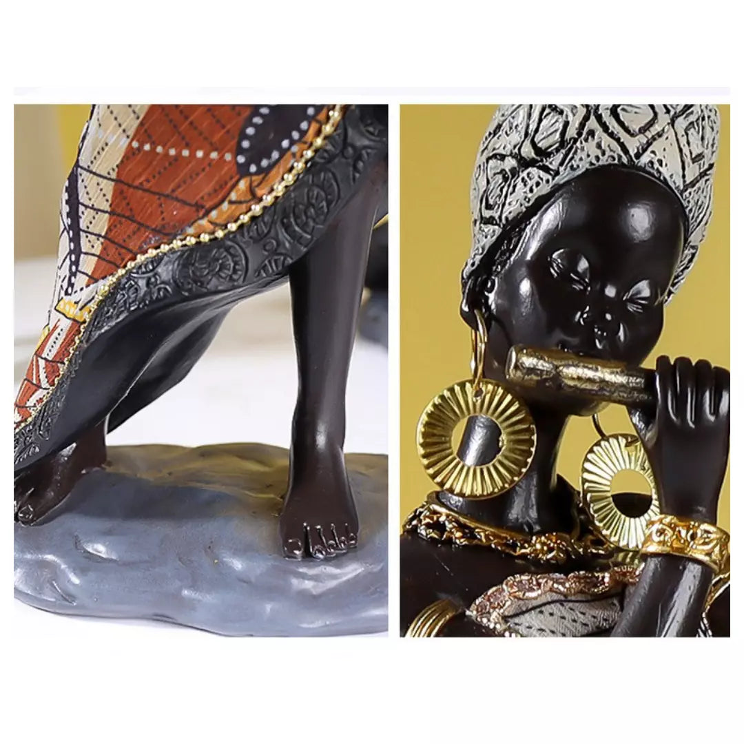 Estatuetas Decorativas Africanas Musicais
