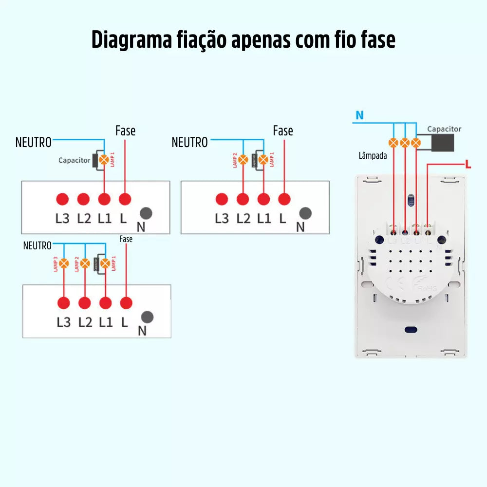 Interruptor Inteligente Wifi Controle de Voz