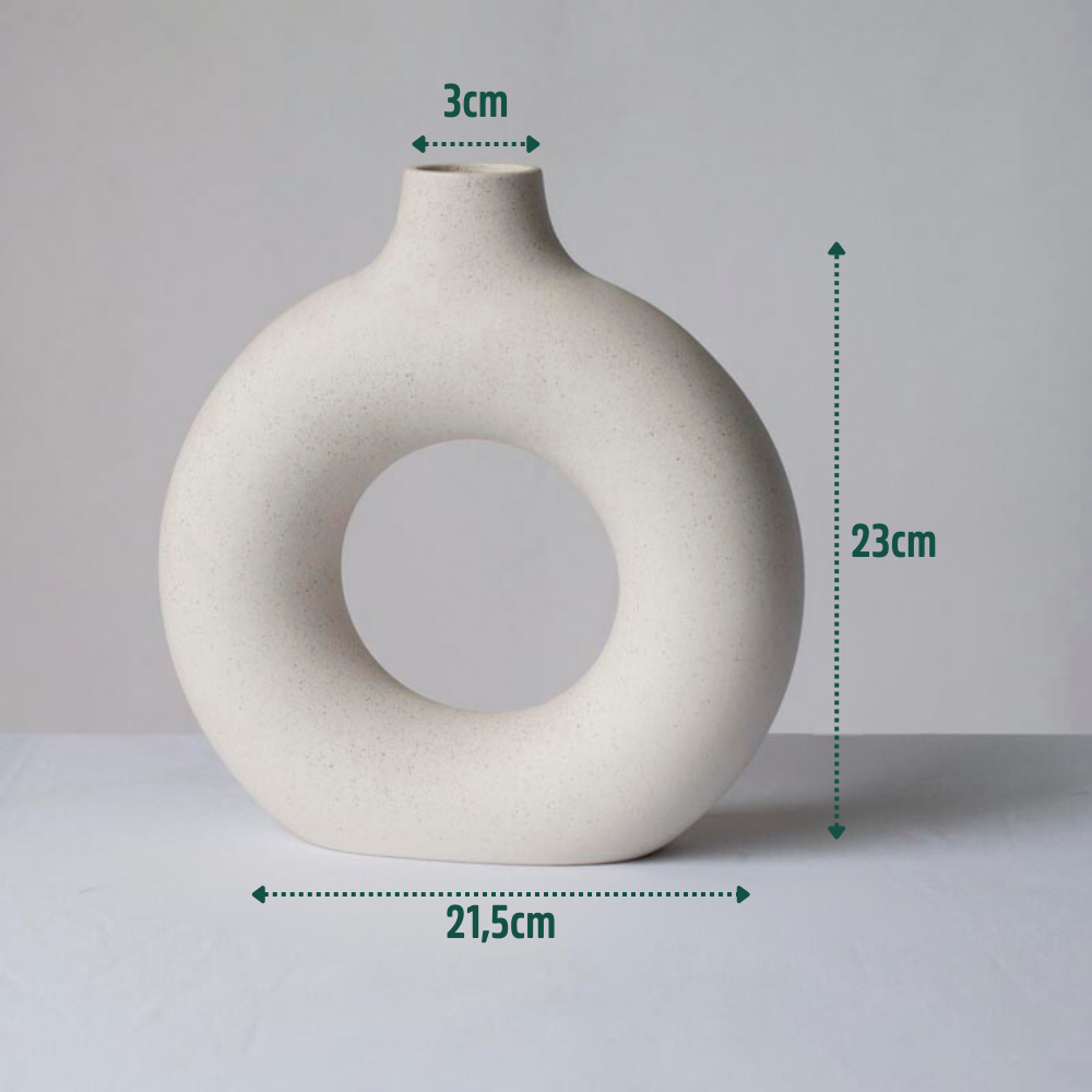 Vaso Cilíndrico Vazado de Cerâmica