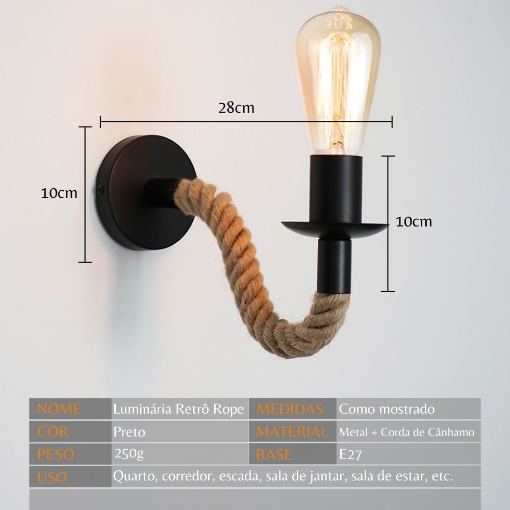 Luminária Retrô Rope