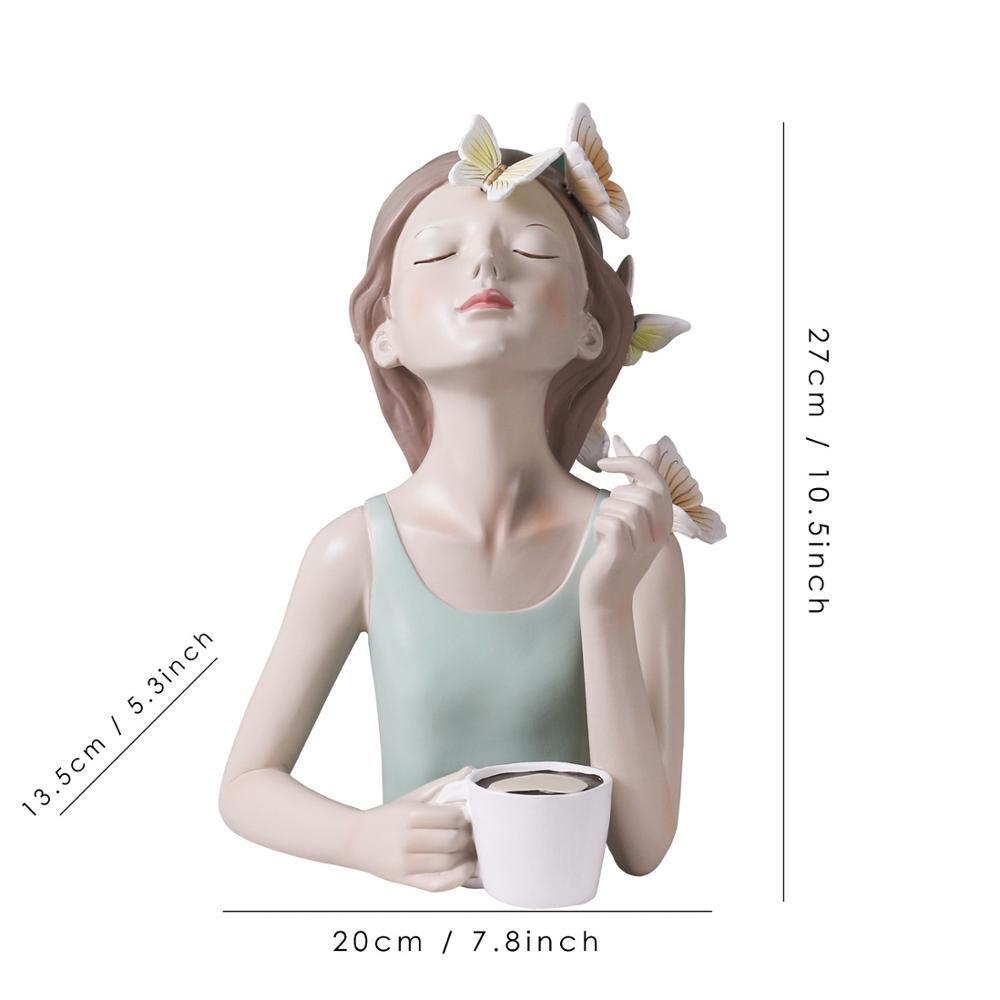Estatuetas Decorativas Mika Butterfly Hora do Café 27CM