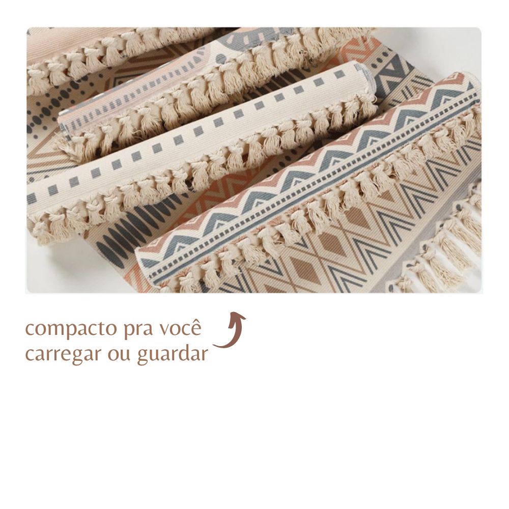 Tapete de Algodão Retangular Sala Quarto Nórdico Grande Zig Zag