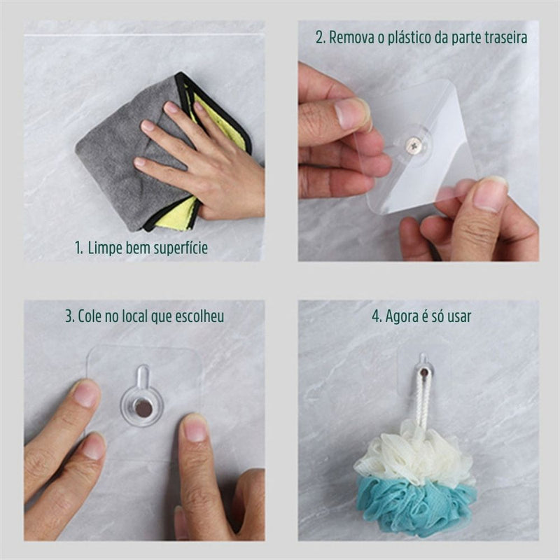 Gancho Suporte Adesivo com Parafuso Multiuso 6un