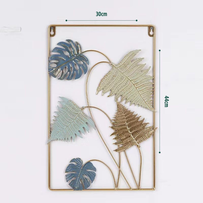 Quadro de Metal Vazado Decorativo Folhas Diversas