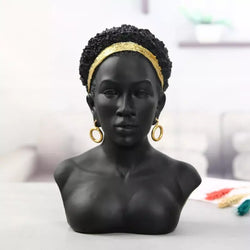 Busto Estatueta Mulher Africana com faixa