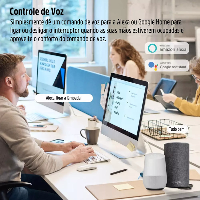 Lâmpada de LED RGB Inteligente E27 WIFI Alexa e Google Assistant