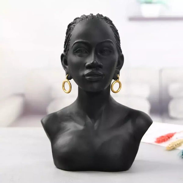 Busto Estatueta Mulher Africana Rastafari