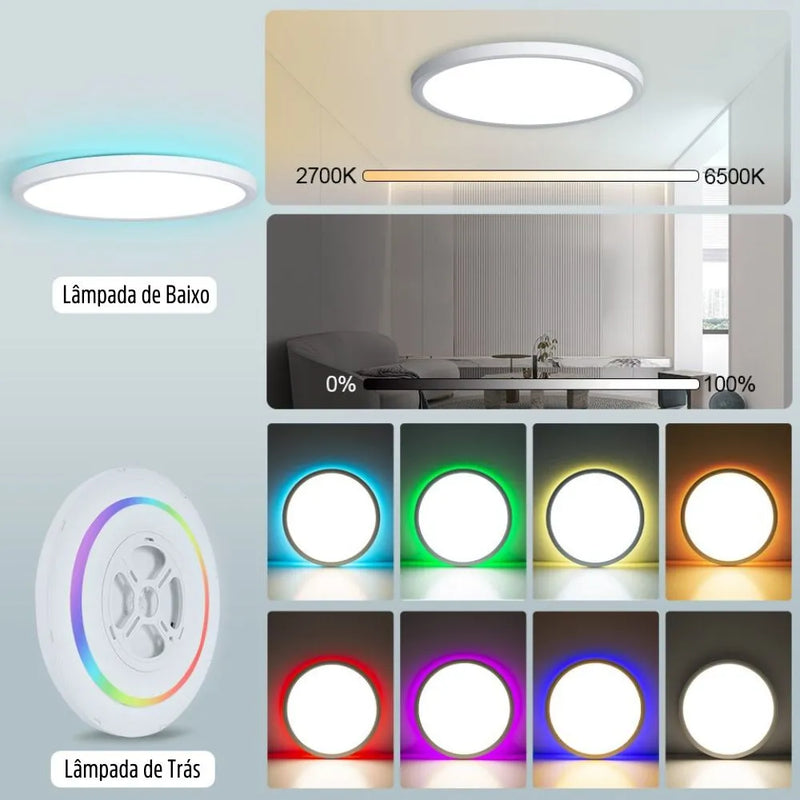 Luminária Plafon LED Inteligente RGB