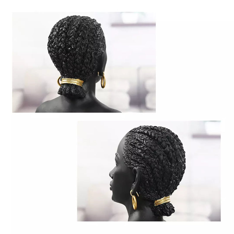 Busto Estatueta Mulher Africana Rastafari