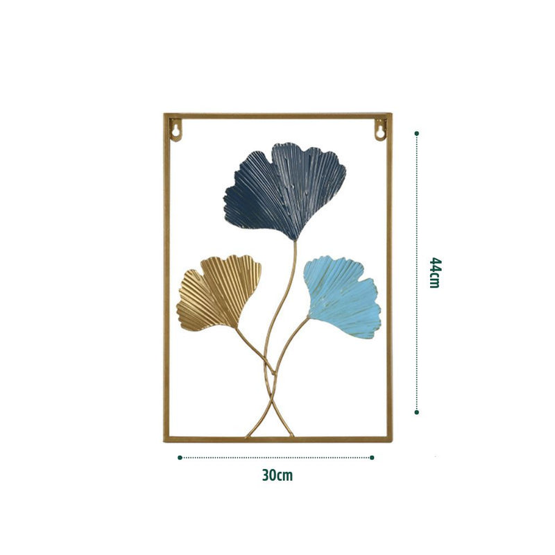 Quadro de Metal Vazado Decorativo Folhas