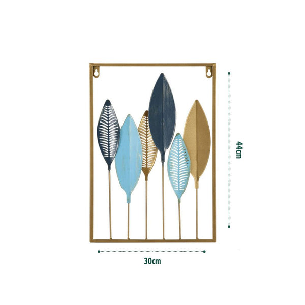 Quadro de Metal Vazado Decorativo Folhas e Caule