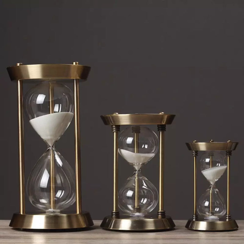 Ampulheta de Metal Decorativa Sand Timer Vintage