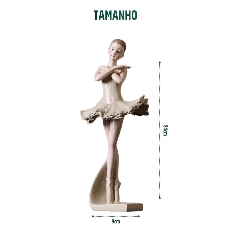 Escultura Adorno em Resina Bailarina Dançando