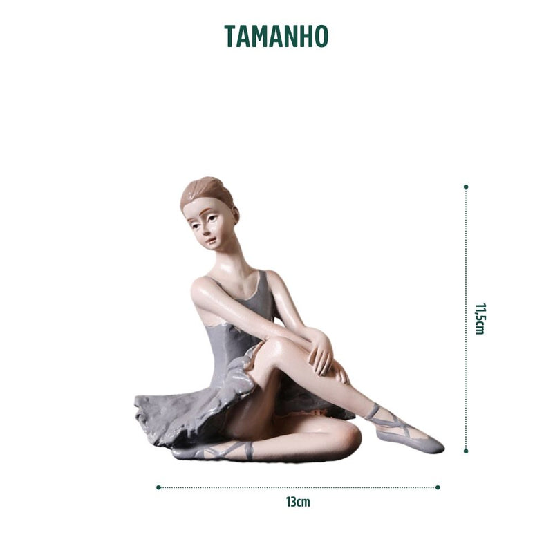 Escultura Adorno em Resina Bailarina Movimento