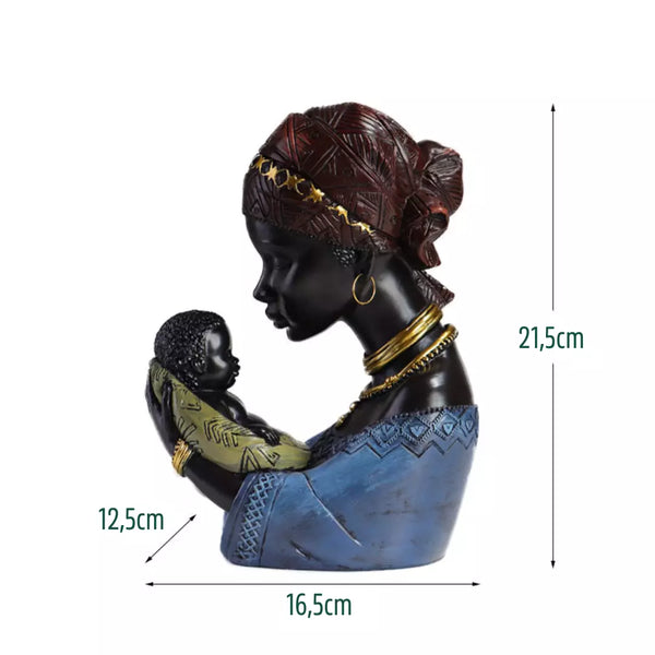 Escultura Busto Decorativo Beleza Africana Mãe Modelo 01