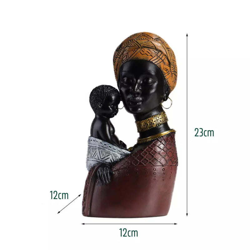 Escultura Busto Decorativo Beleza Africana Mãe Modelo 02