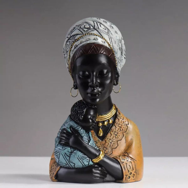 Escultura Busto Decorativo Beleza Africana Mãe Modelo 03