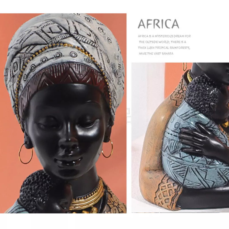 Escultura Busto Decorativo Beleza Africana Mãe Modelo 03