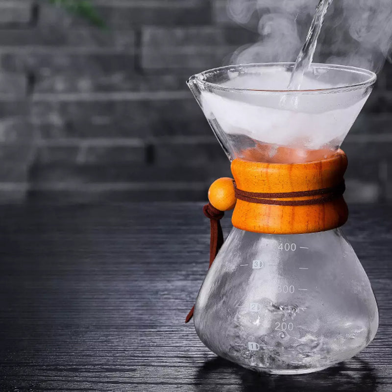 Jarra Passador de Café em Vidro com Filtro de Aço Inoxidável