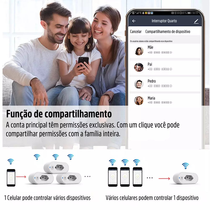 Interruptor Conector Tomada Inteligente 16A