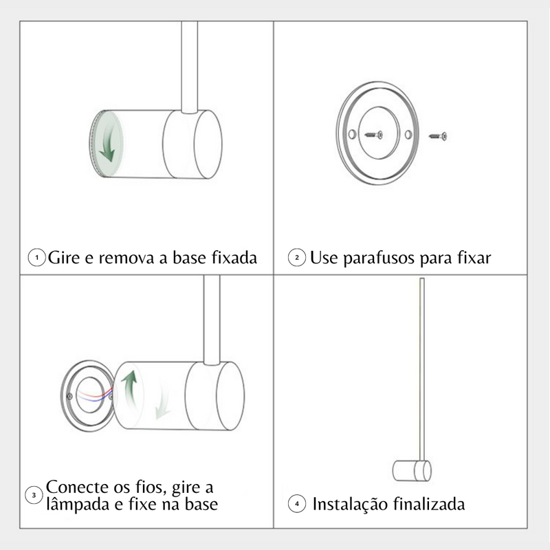 Arandela de Parede Slim 360º