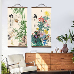 Tela Pôster Flores Orientais Arte Japonesa