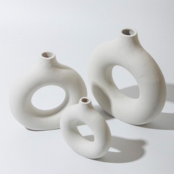 Vaso Cilíndrico Vazado de Cerâmica