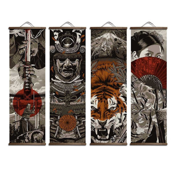 Tela Pôster Samurai Arte Japonesa