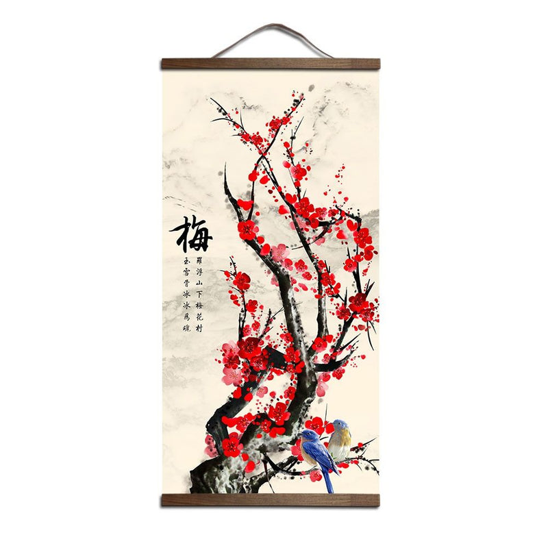 Tela Pôster Flores Orientais Arte Japonesa