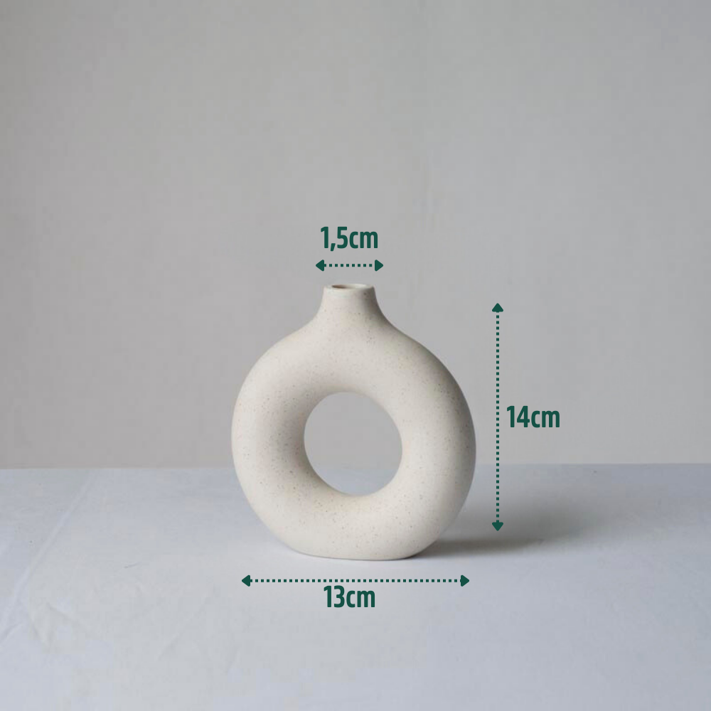 Vaso Cilíndrico Vazado de Cerâmica