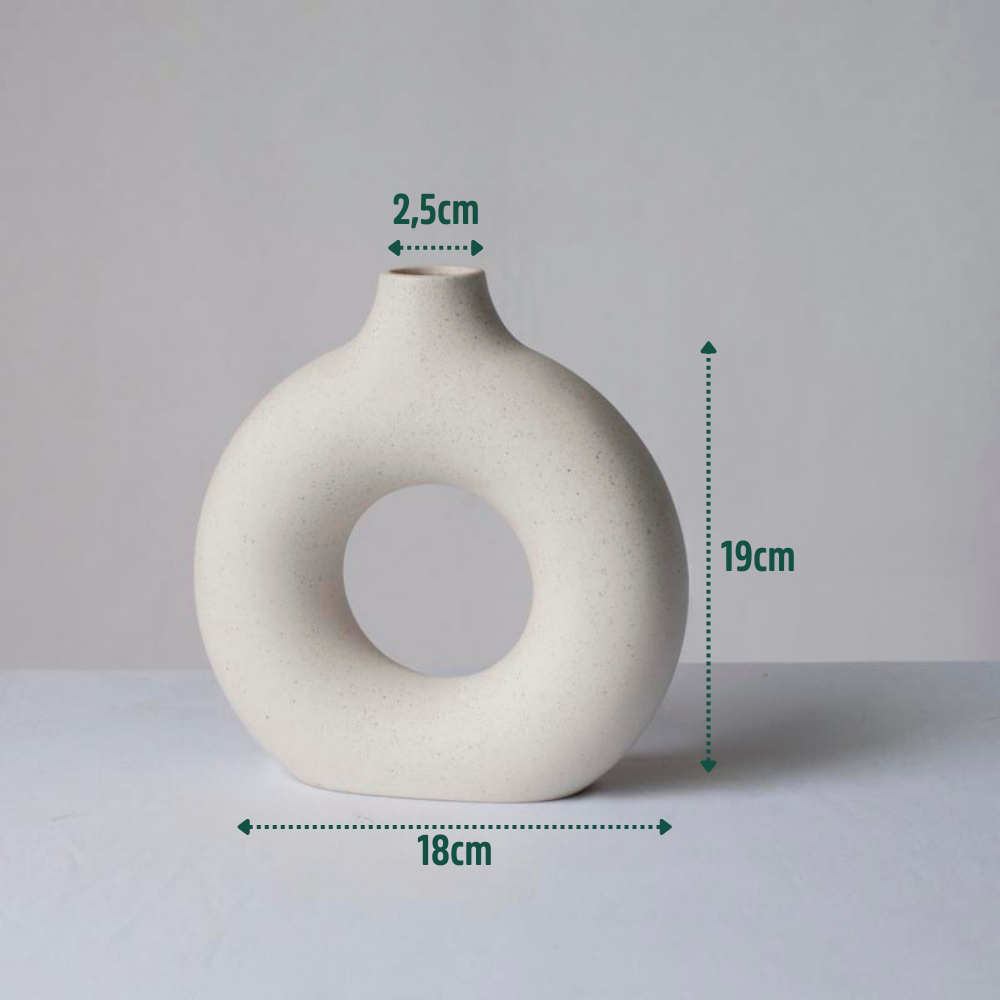 Vaso Cilíndrico Vazado de Cerâmica