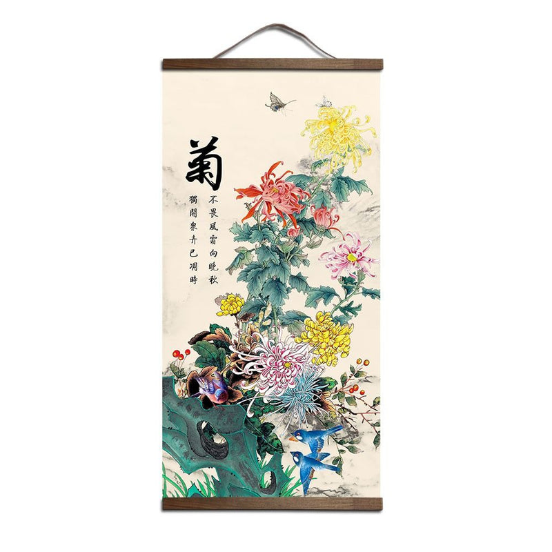 Tela Pôster Flores Orientais Arte Japonesa