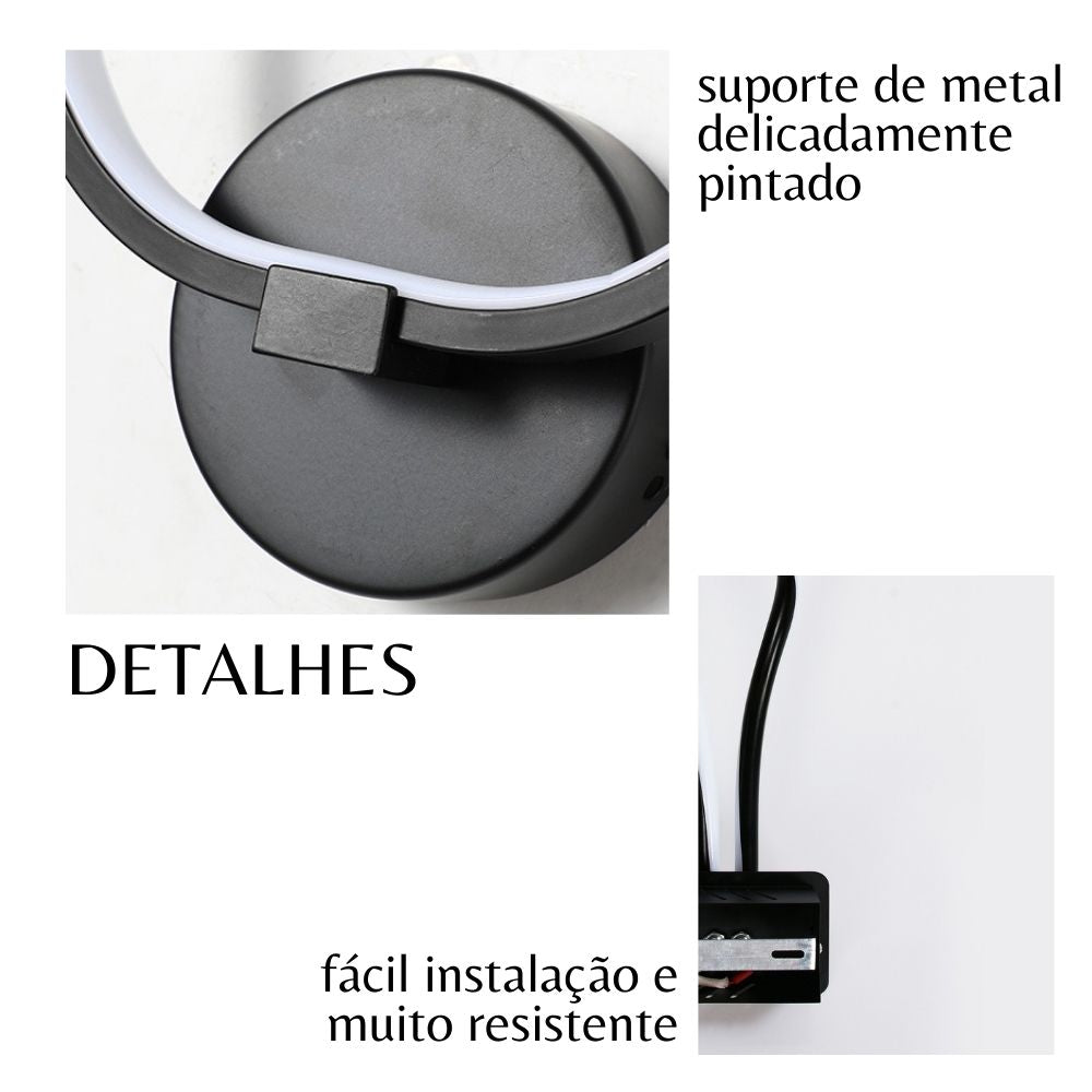 Arandela de Parede Infinita Minimalista Cozani