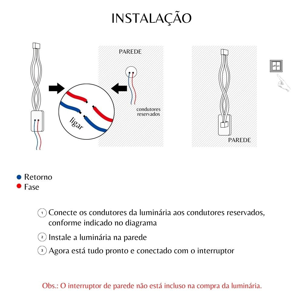 Arandela de Parede Trançada Minimalista