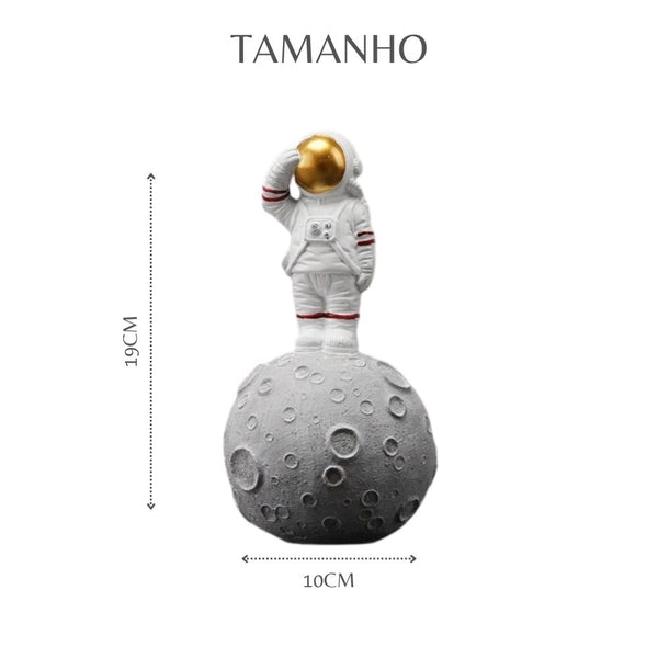 Estatueta Decorativa de Astronauta Desbravando o Desconhecido
