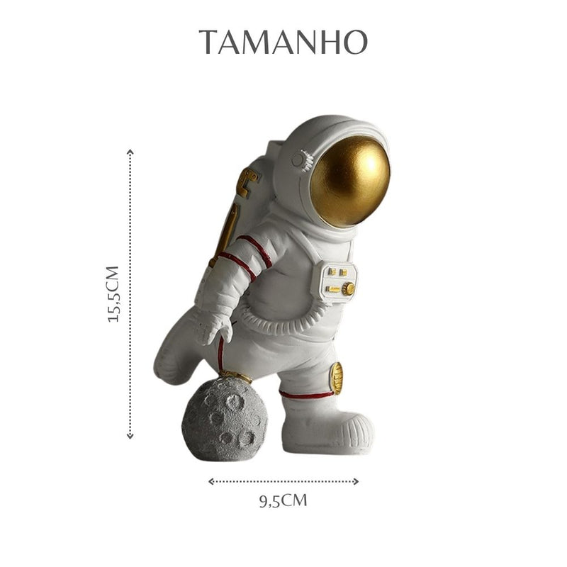 Estatueta Decorativa de Astronauta Futebol de Lua