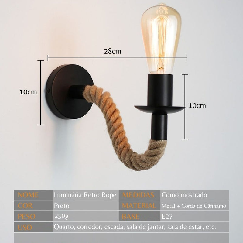Luminária Retrô Rope