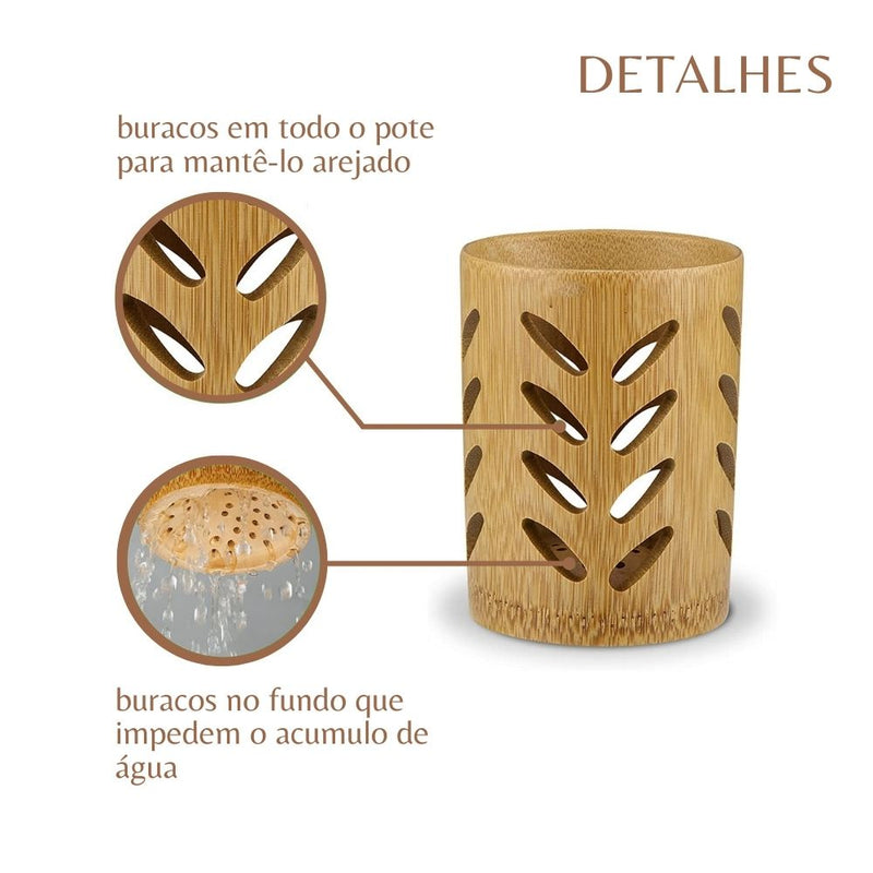 Pote para Escovas de Bambu Eco